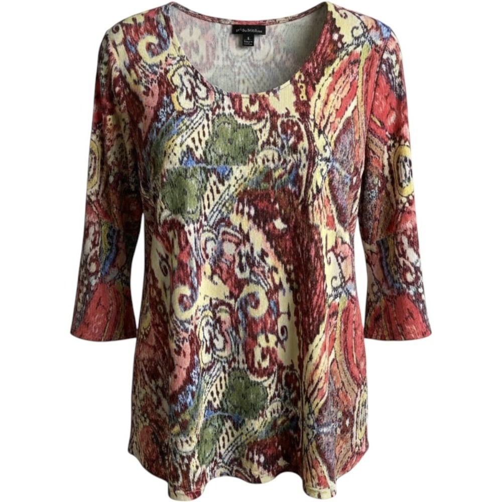 Sara Studio Wearable Art Abstract Ikat Tunic Boho Statement Print